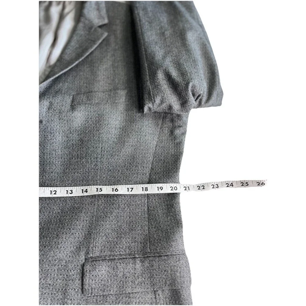 Hugo Boss Blazer Men 40R Rossellini/Movie Grey Geometric Textured Cashmere Wool